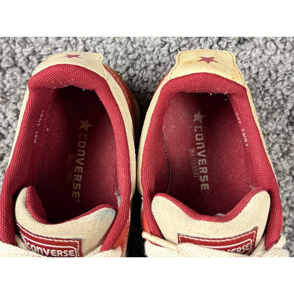 Converse Re-Issue 2003 Vintage Suede Sneakers Burgundy Cream Mens 8 Womens 10 - Picture 9 of 10